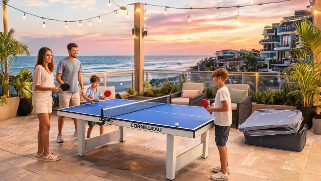 Resort outdoor ping pong installation
